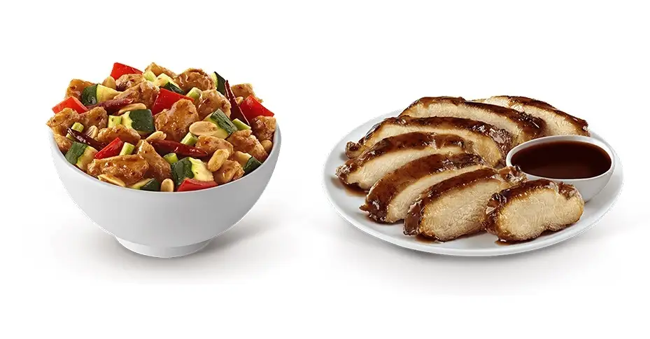 kung pao chicken and grilled teriyaki chicken